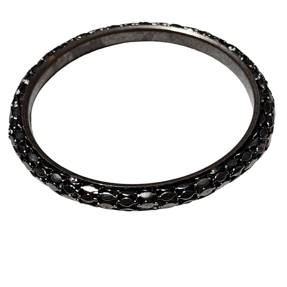 Vintage Silver Tone Metal Bangle Bracelet Intricate Detailing Fashion Jewelry